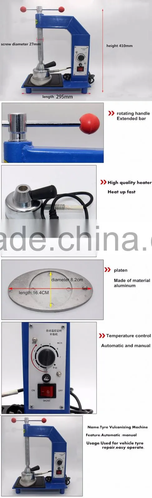 Economical Tire Repair Vulcanizing Tools Tyre Patch Electricity Machine Vulcanizer Tire Patch Kit