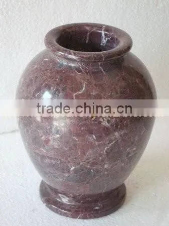 NATURAL RED ZEBRA MARBLE FLOWER VASES
