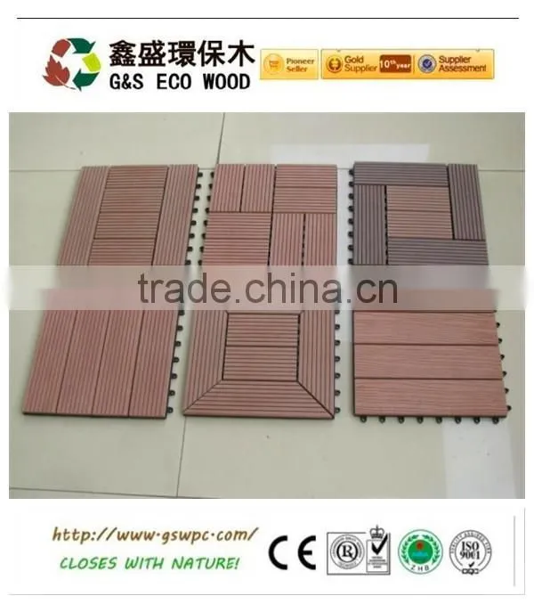 Wood Plastic Composite Terrace/ Plastic Garden Tile DIY Decking with Certificate CE ,ISO ,SGS