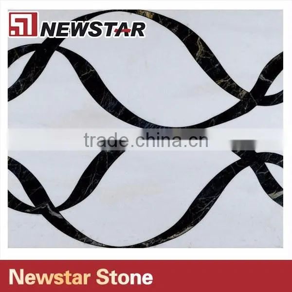 Newstar Carrara White Marble Waterjet Tile Design For Flooring Tile