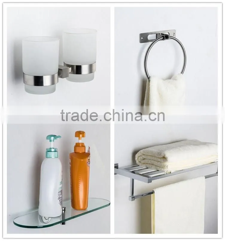 Wall Mounted Stainless Steel Bathroom Double Glass Tumbler Holders