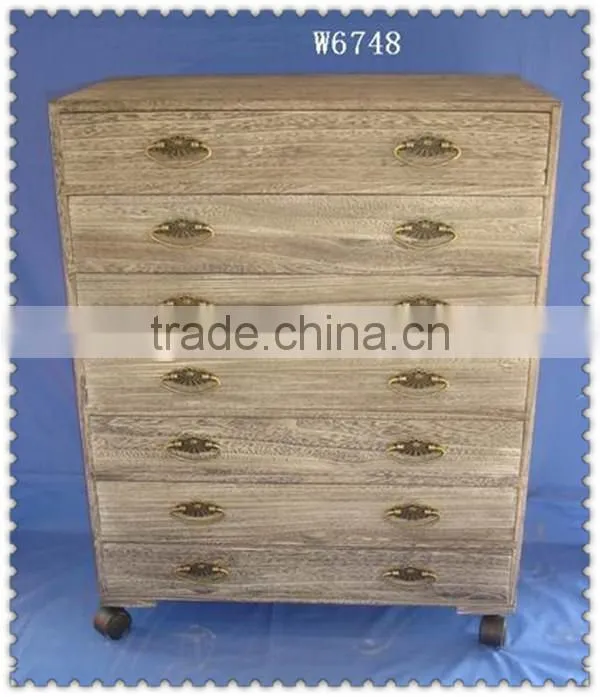 eco-friend natural wooden cabinet with basket drawes for living room