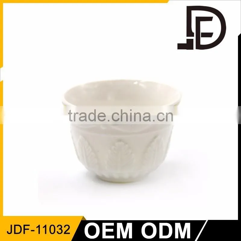 Tableware embossed cheap arabic cawa cup, porcelain coffee cup, coffee cup set with gift box
