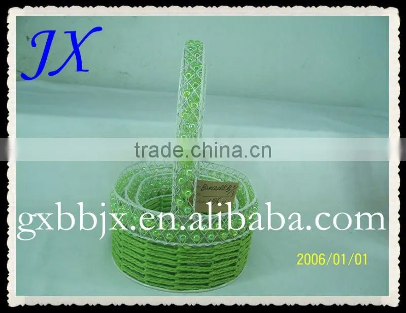 paper rope beads hanging adorn article basket with handle