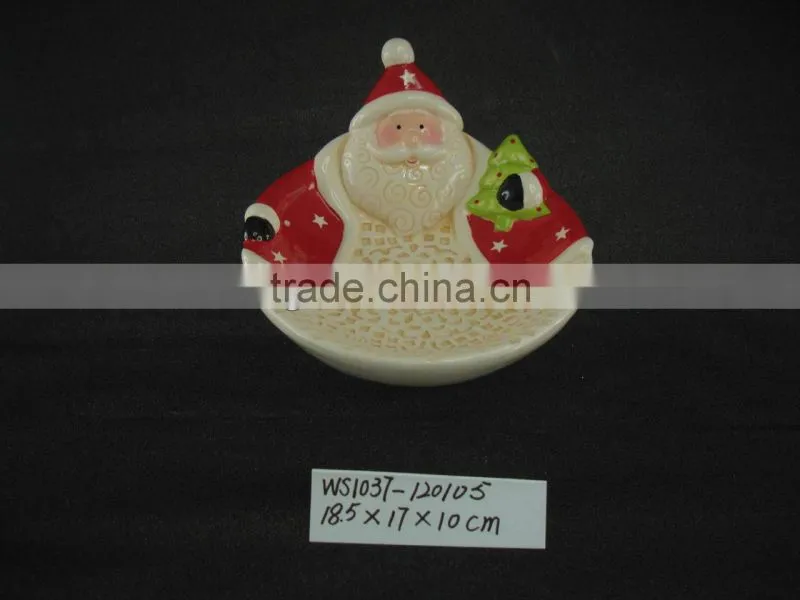 Cheap Ceramic Santa Claus Shape Plate