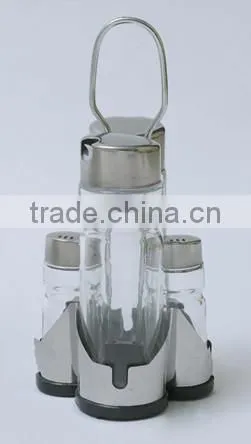 clear round kitchen glass essential oil used container set with metal rack