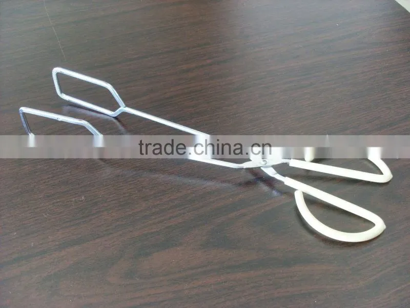 Good Quality Food tong iron with chrome plate plastic coating handle