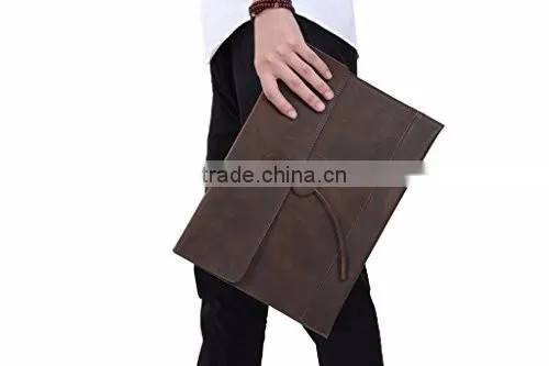 Crazy Horse genuine Leather Clutch Briefcase Laptop Bag for MacBook Air or Apple Ipad
