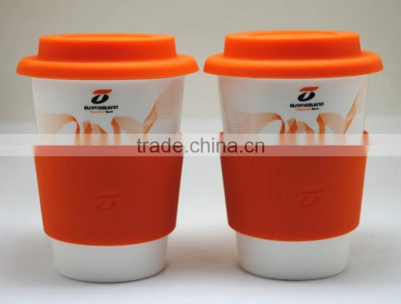 Bamboo Fiber Coffee mug with silicone band