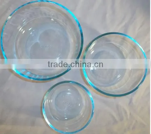 Glass bowl with black edge,clear bowl