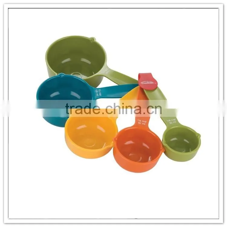 Wholesale kitchen tools supply different sizes set of 5 melamine plastic kitchen measuring spoon