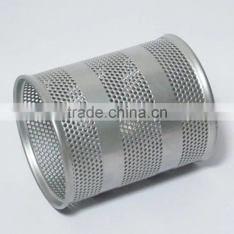 2014 high quality 8.5cm diameter mesh metal pen holder