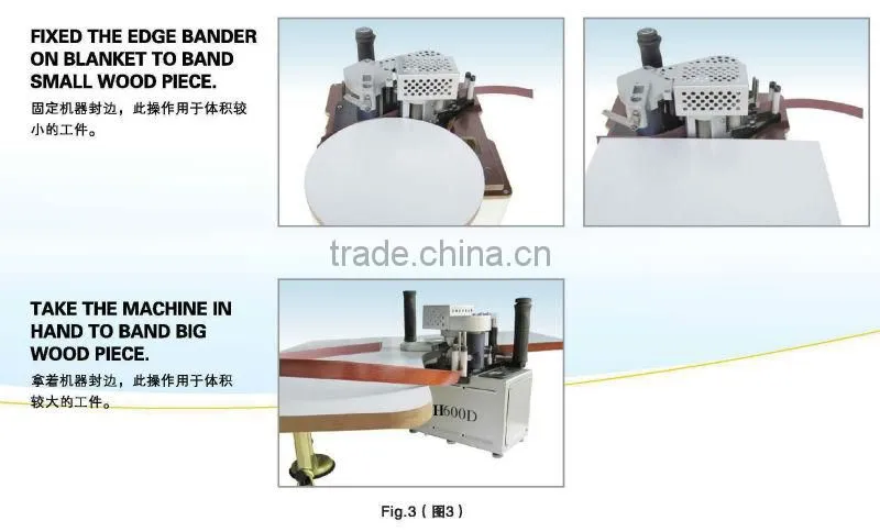 Portable Edge Bander SH450 with Mini Radius of Banding 20mm and Feeding Speed 2-6meter/min