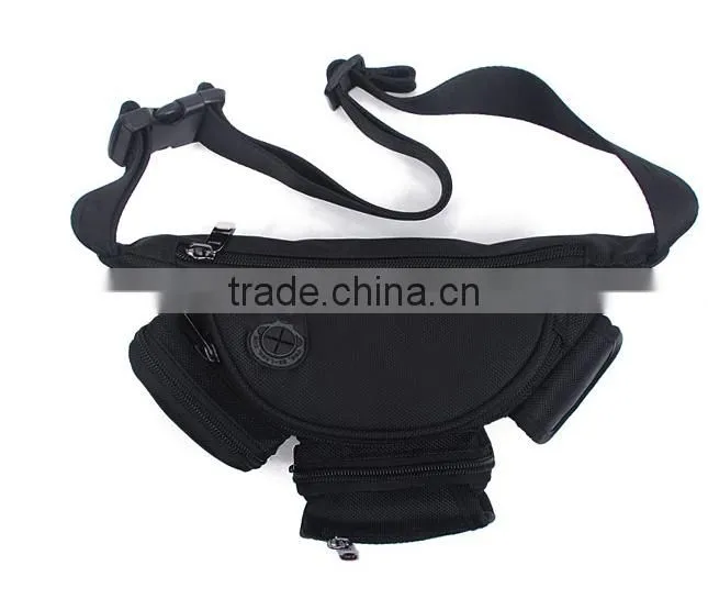 Outdoor sport black waist bag for men