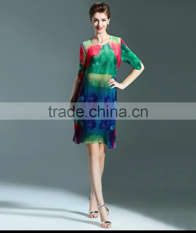 Fancy wash printed women camo draped dresses