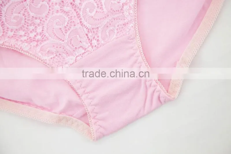 Professional Factory Custom Colorful 95% Cotton 5% Spandex with Lace Sexy Fancy Woman Underwear