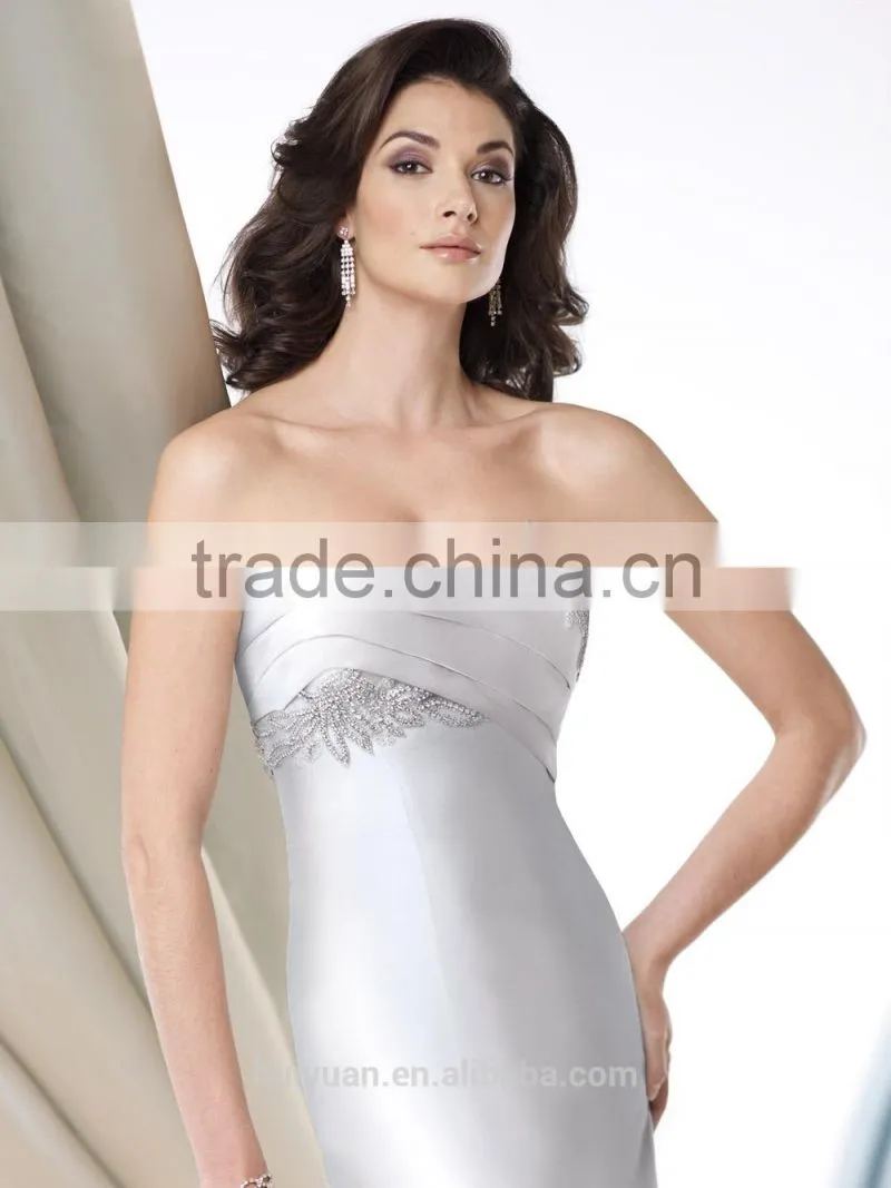 formal designs satin long sleeve two color evening dress