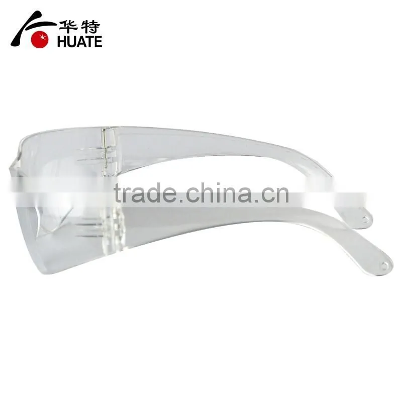 Custom colorful temples clear PC safety glasses,transparent safety glasses