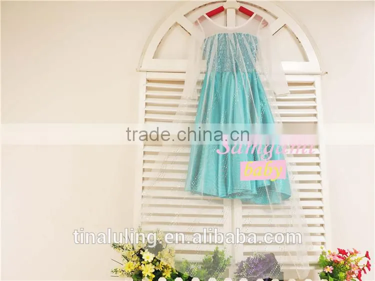 2015 new arrival child dress kids glitter sequin wedding dress child clothes girls long dresses