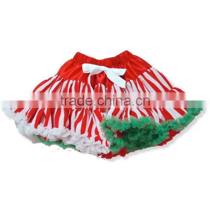 Wholesale Christmas PettiSkirts elastic waistband skirts Girls chiffon skirts red and green skirts Boutique Fluffy Pettiskirt