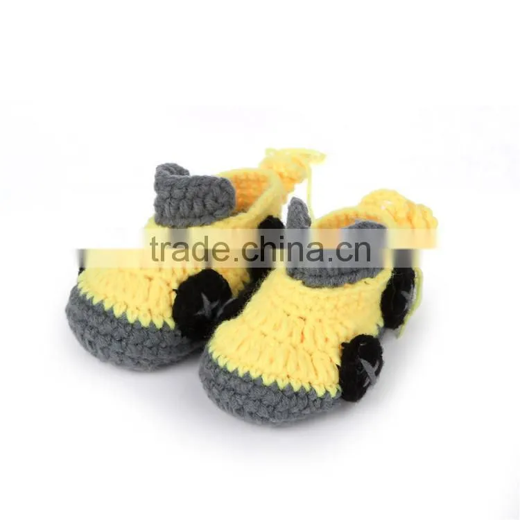 Cartoon Cars Style Handmade Crochet Baby Boy Shoes