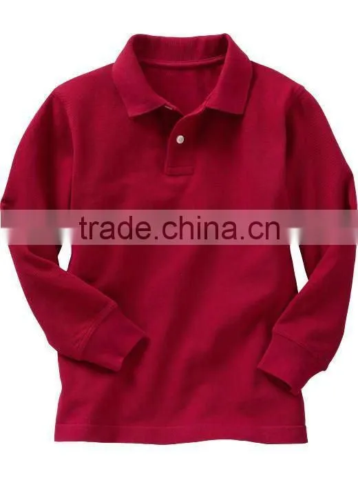 Blank white long sleeve polo shirt for Boys