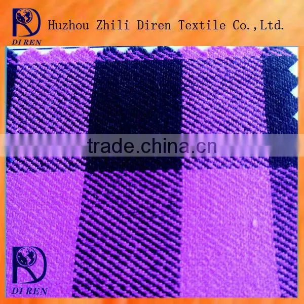 pink black check elasticity organic cotton fabric