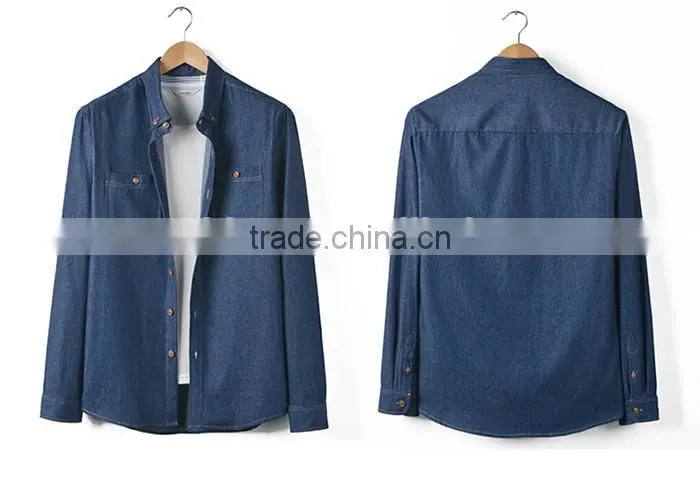 2016 new design denim shirts for men