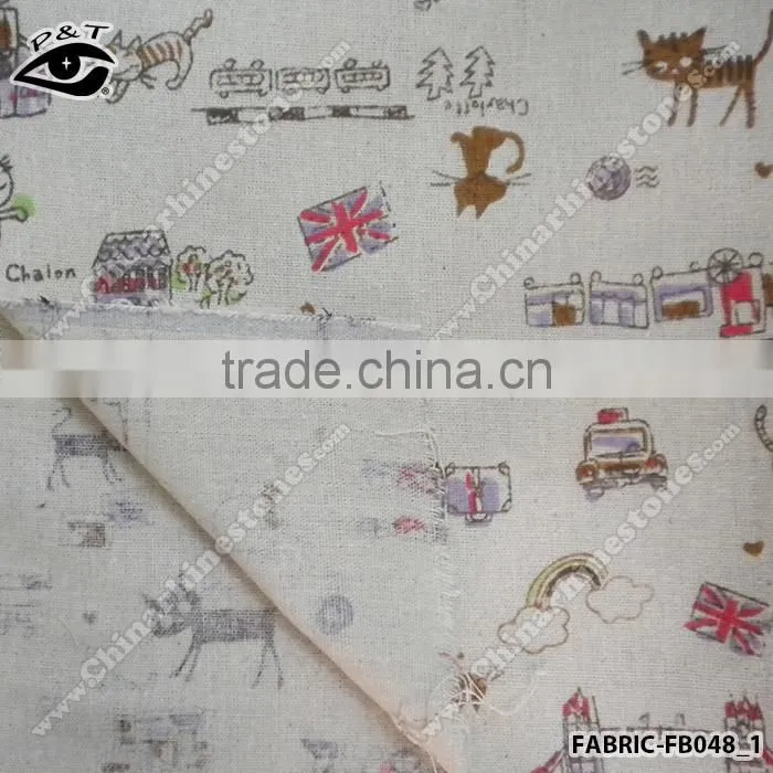 New Design Linen Fabric Fairy Cartoon Pattern Fabric