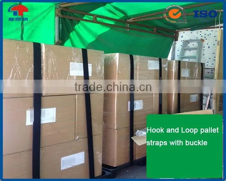 Pallet cargo strong securing logistic hook and loop belt straps for transportation