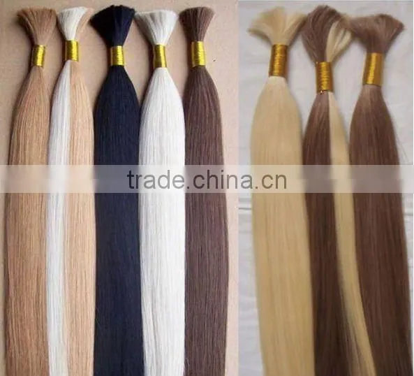 100% human hair bulk/ jerry curl hair bulk extensions