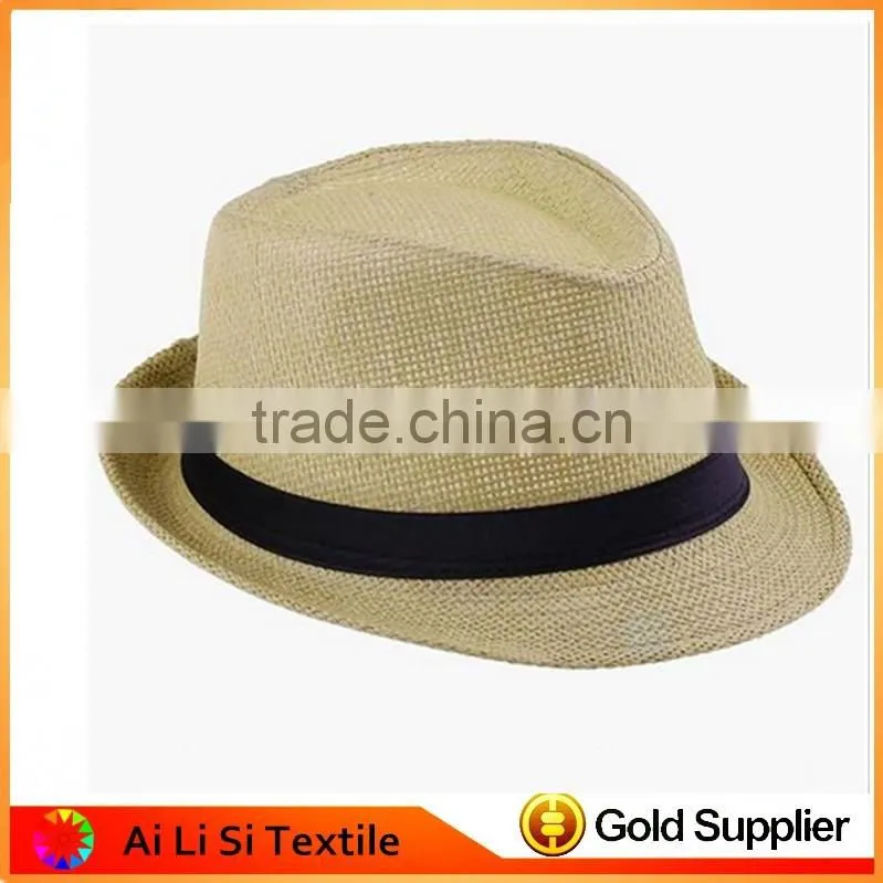 2016 Wide Brim Sun Hats for Women Men Jazz Caps Panama Fedoras Unisex Top Beach Visor Hat Straw Cap Brief Solid