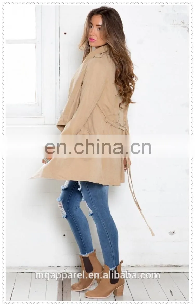 china latest coat designs women high quality fashion camel trench coat
