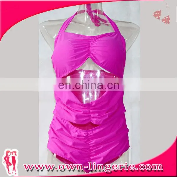 2015 New hot spandex big size swimwear bikini for fat woman