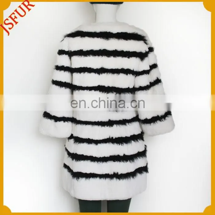 2015 elegant winter coat with round collar women's new design fur coat with 100% real rabbit fur