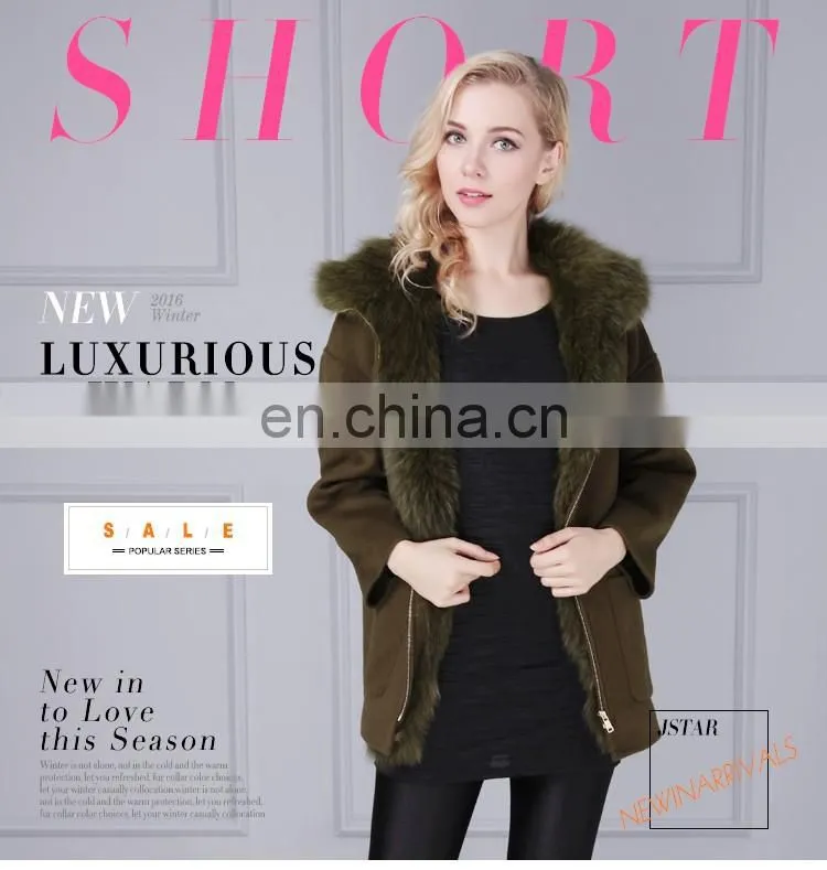 Top quality australia sheepskin ladies wool and cashmere coat sale