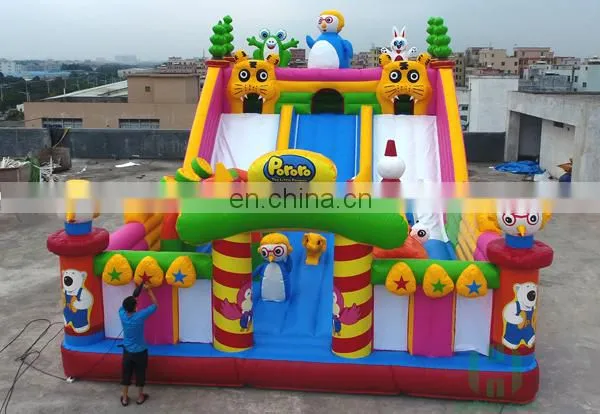 PororoThemed Amusing Kids inflatable outdoor playground rentals on sale