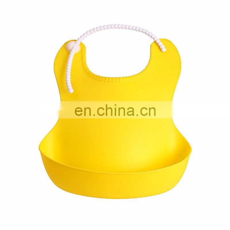 Hot selling latest baby bib silicone waterproof cute baby bandana bib for feeding