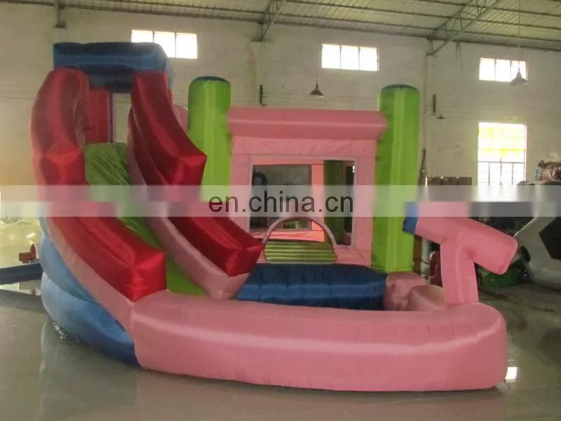 inflatable slide with pool,high quality inflatable water slide with water gun