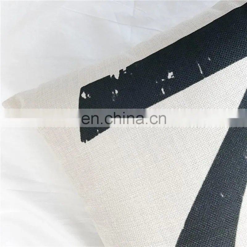 Popular Promotional Number Design Cotton Linen Cushion cover