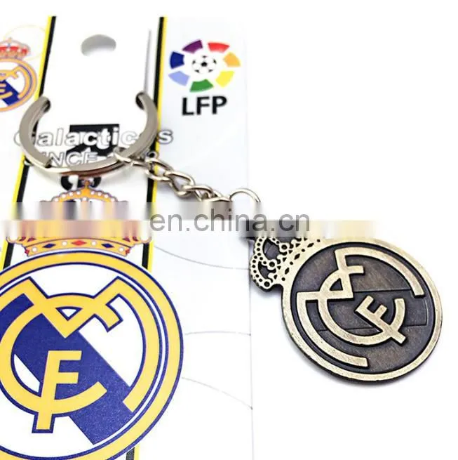 Europe's Football leagues Club Keychain Soccer Club Logo Bronze Keychain