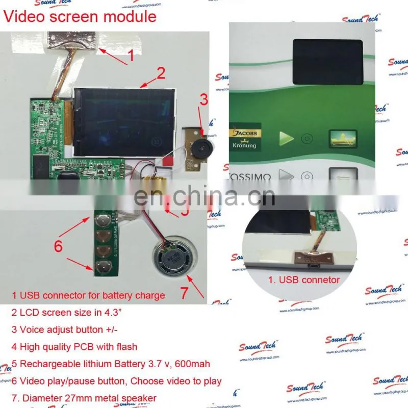 Manufacture video greeting cards, brochure card video, video business card