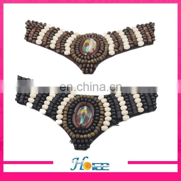 brazil style wooden beads flower decoration handmade shoe flower for sandals