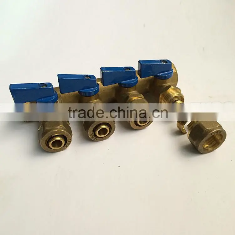 China supplier CW617N brass separator gas valve manifold with hose faucet handle adjustable