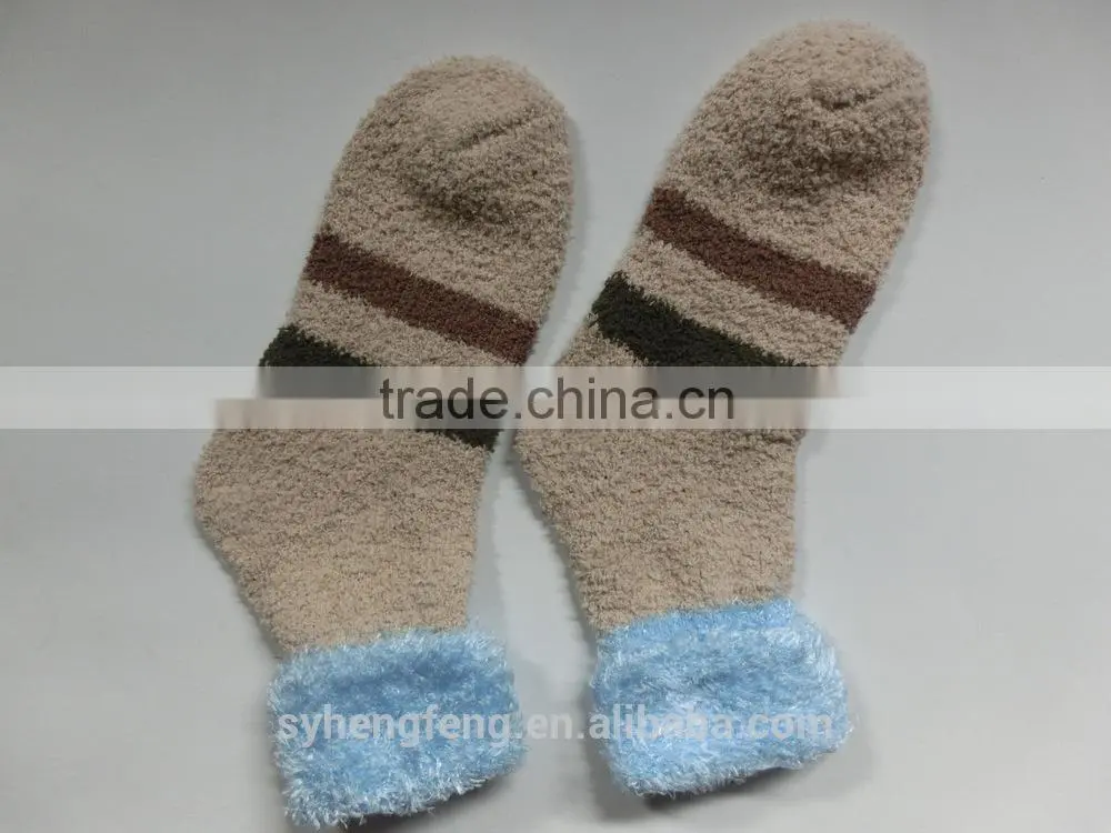 Winter long printed cotton velvet room socks