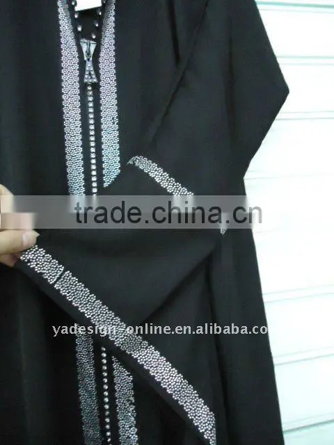 C322 Gorgeous crystal beaded islamic clothing;ABAYA
