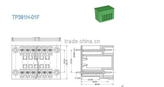 Double row pin header Pluggable Terminal Block