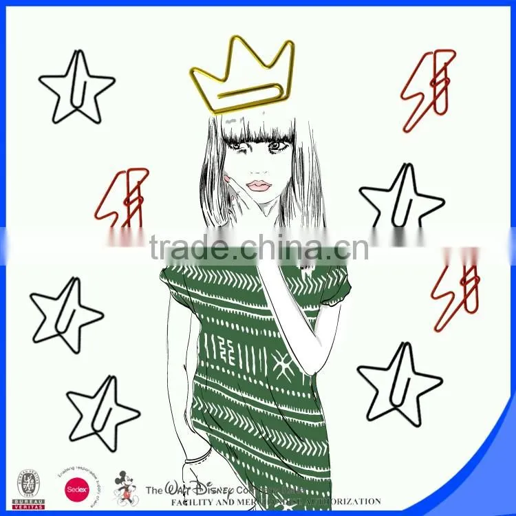 2016 new products colorful customzied paper clip crowns shape