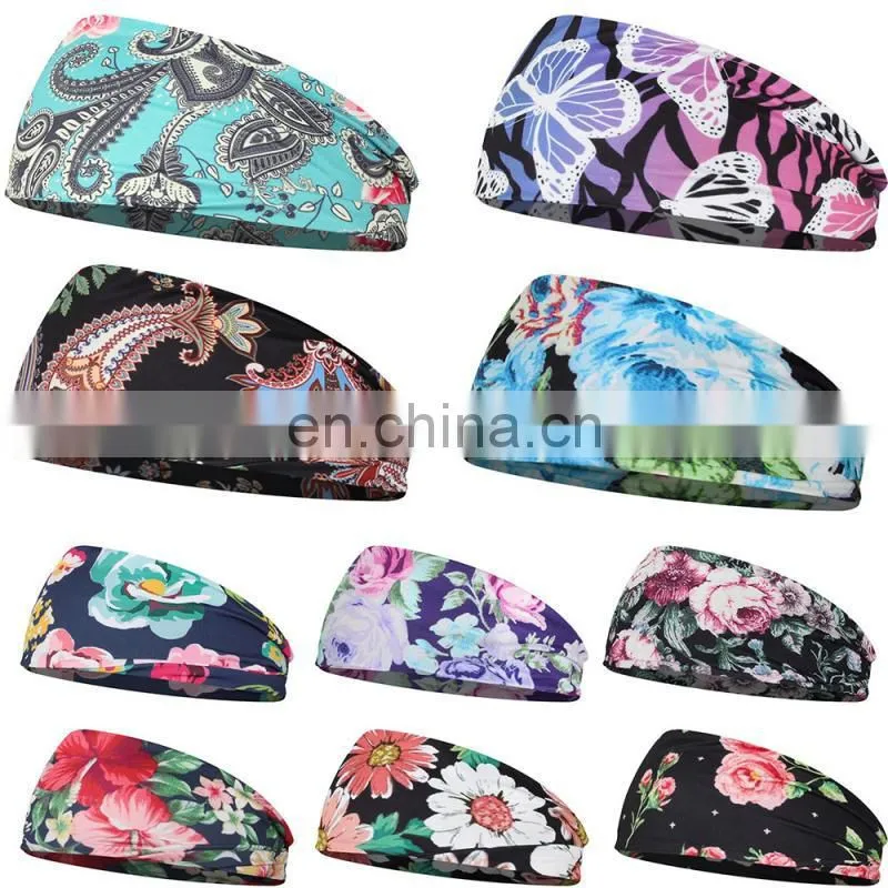 Cheap Custom Sublimation Headband Solid Twist Elastic Hairbands With Button