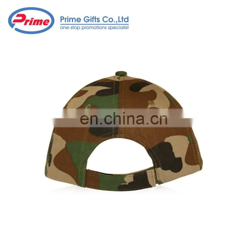 Camouflage Cotton Twill Custom Camo Baseball Cap Closed Back